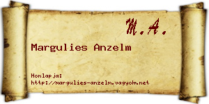 Margulies Anzelm névjegykártya
